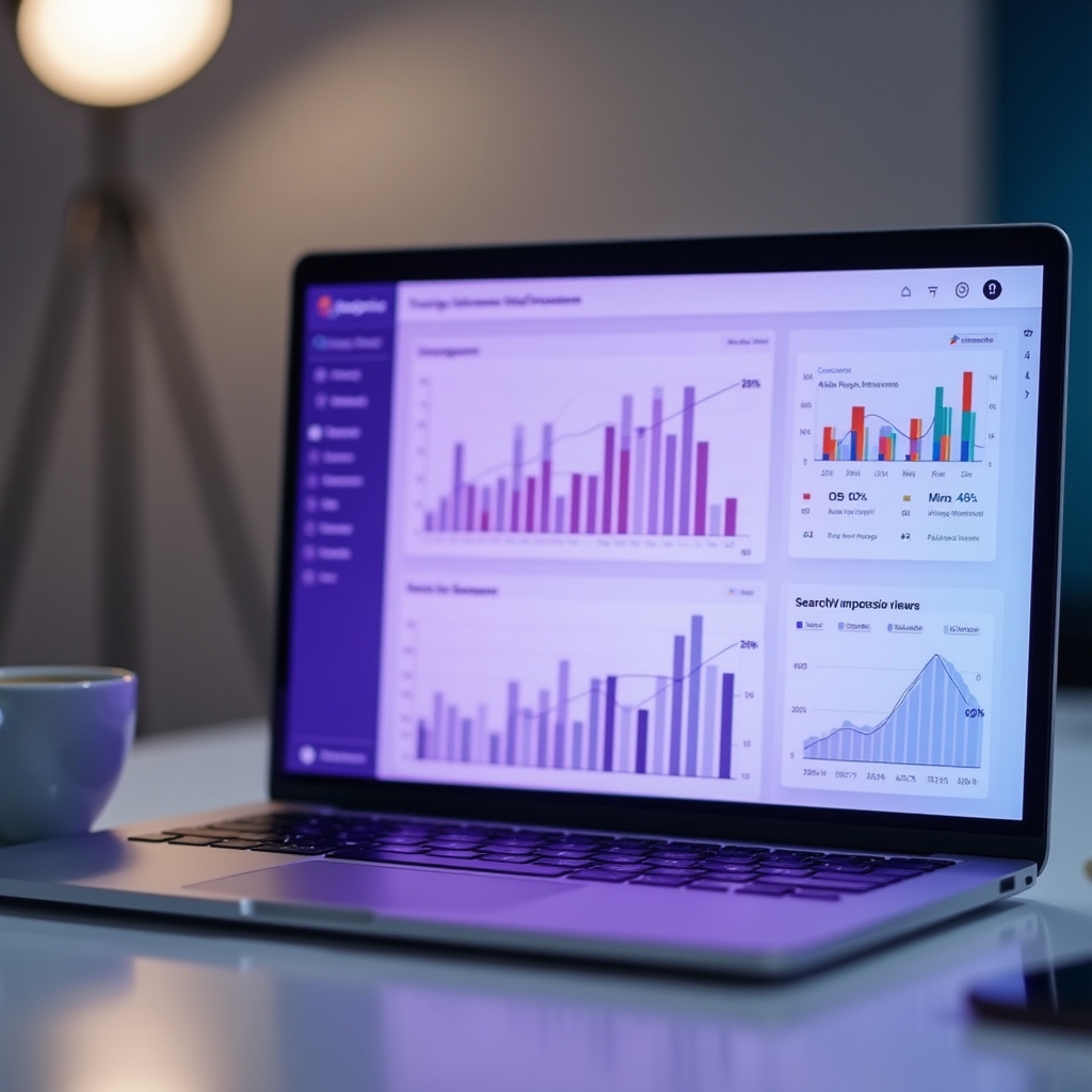 Google Business Profile analytics dashboard showing search and view metrics
